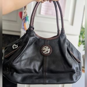 Brighton Black and Brown Leather Hobo